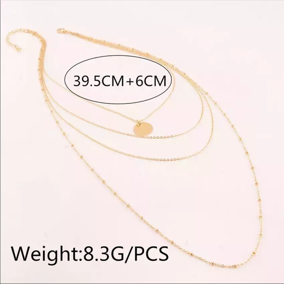 Layered Gold or Silver Coin Necklace - Picture 2 of 4